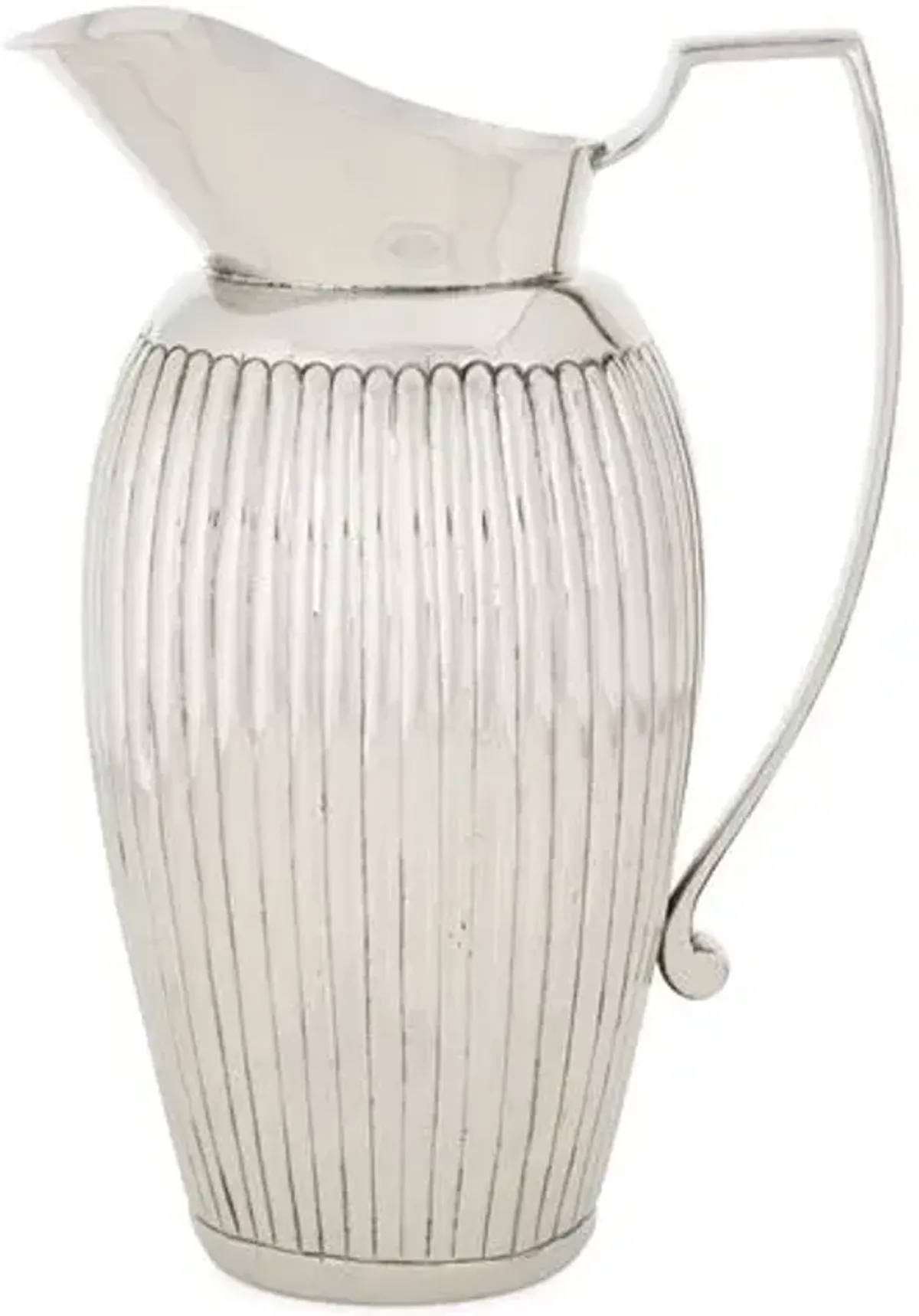 Nickel Ribbed Pitcher - Silver