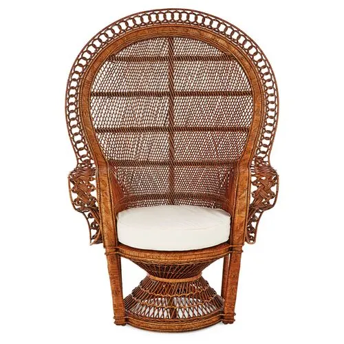 Peacock Accent Chair - Natural - Brown, Comfortable, Durable, Cushioned