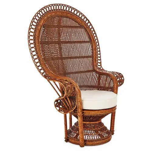 Peacock Accent Chair - Natural - Brown, Comfortable, Durable, Cushioned