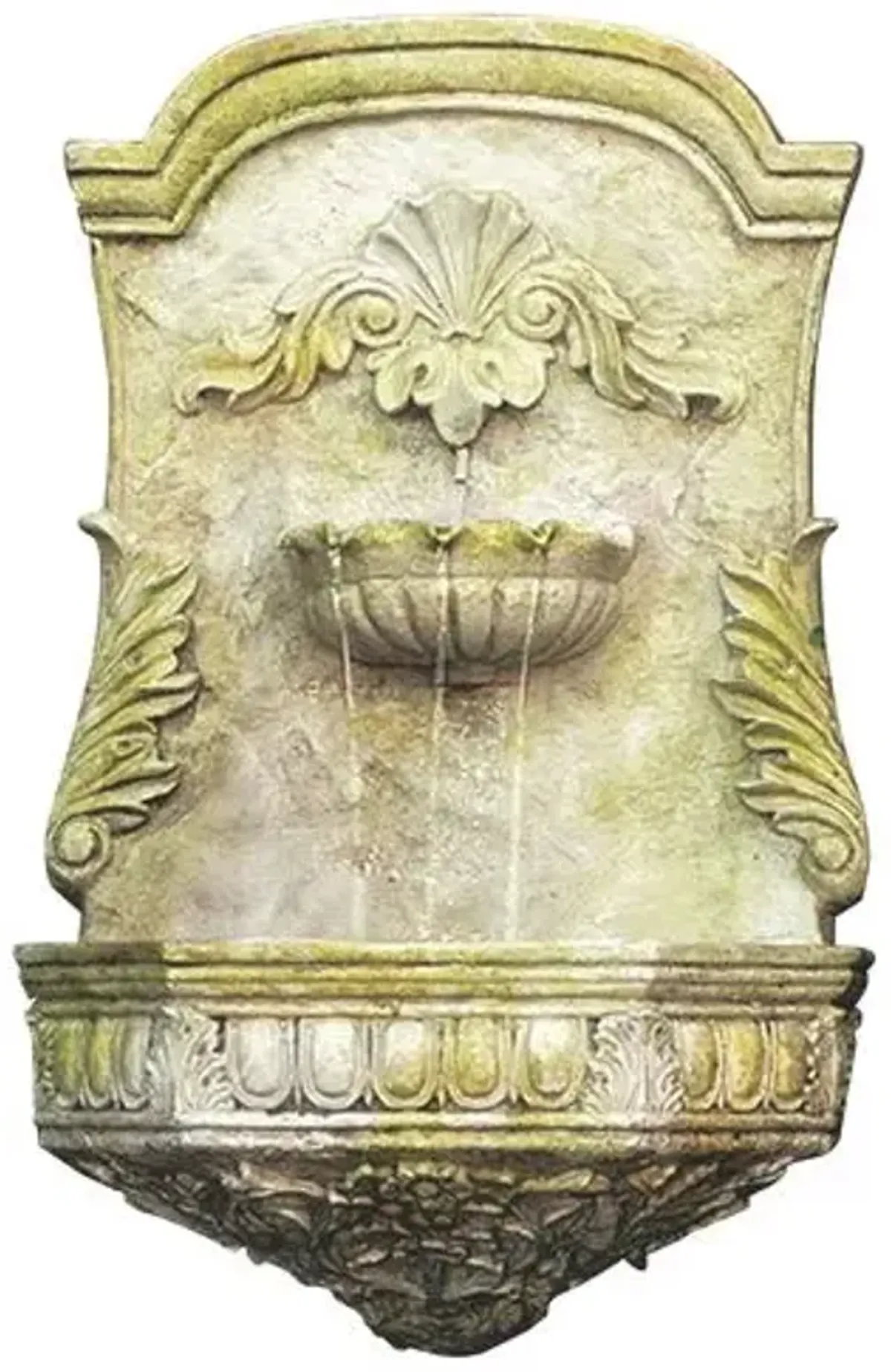 29" Scroll Fountain - White Moss - Beige