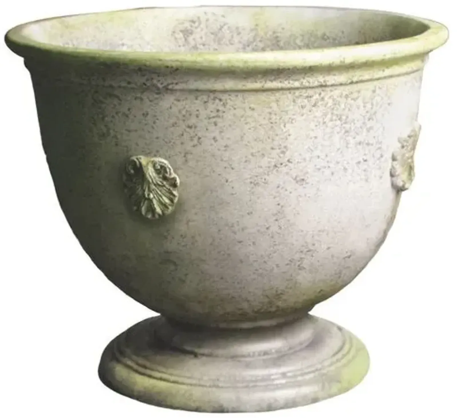 30" French Anduze Outdoor Urn - White Moss - Beige