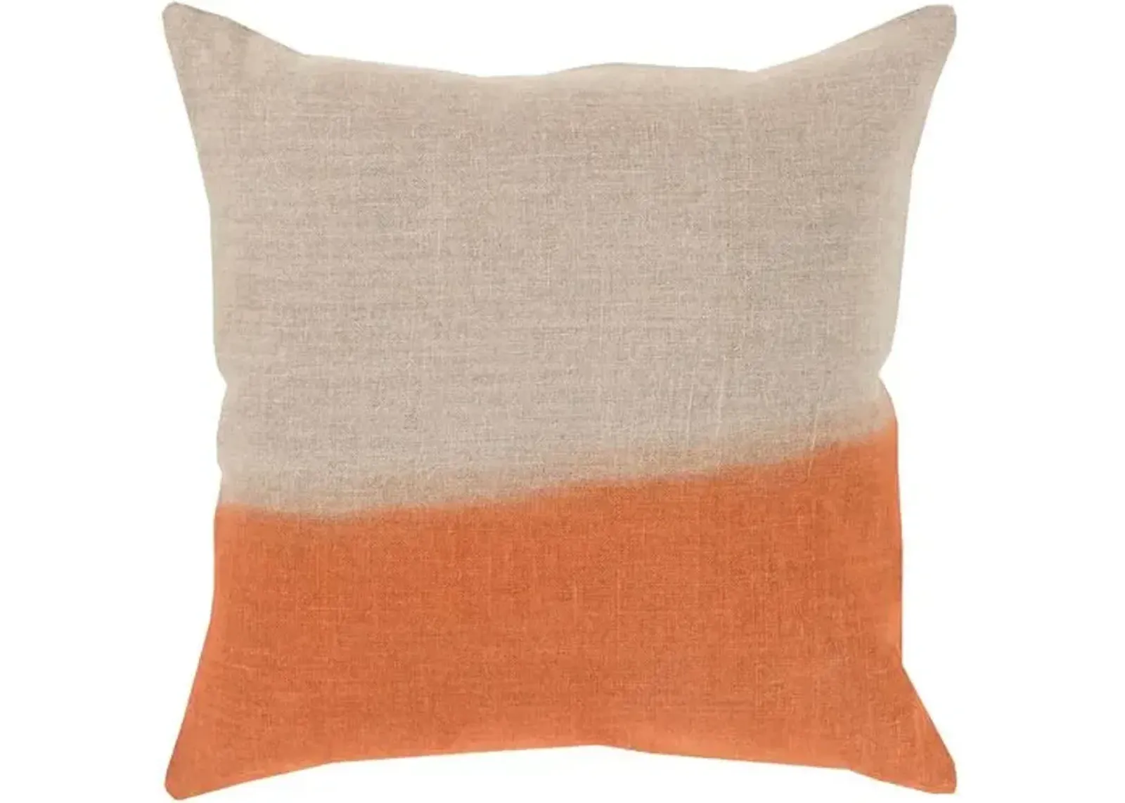 Dip-Dyed Pillow - Khaki/Orange Linen