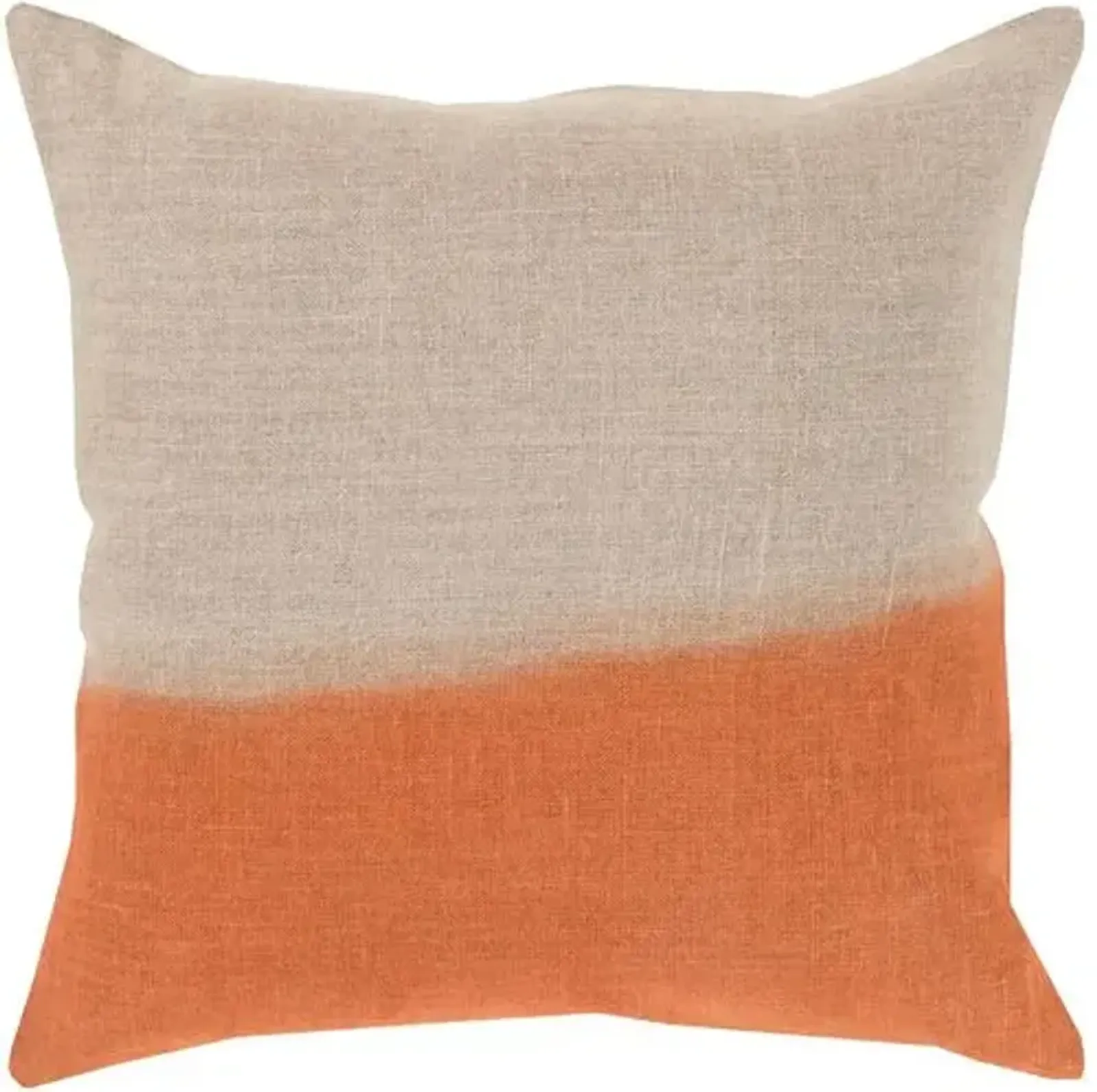 Dip-Dyed Pillow - Khaki/Orange Linen