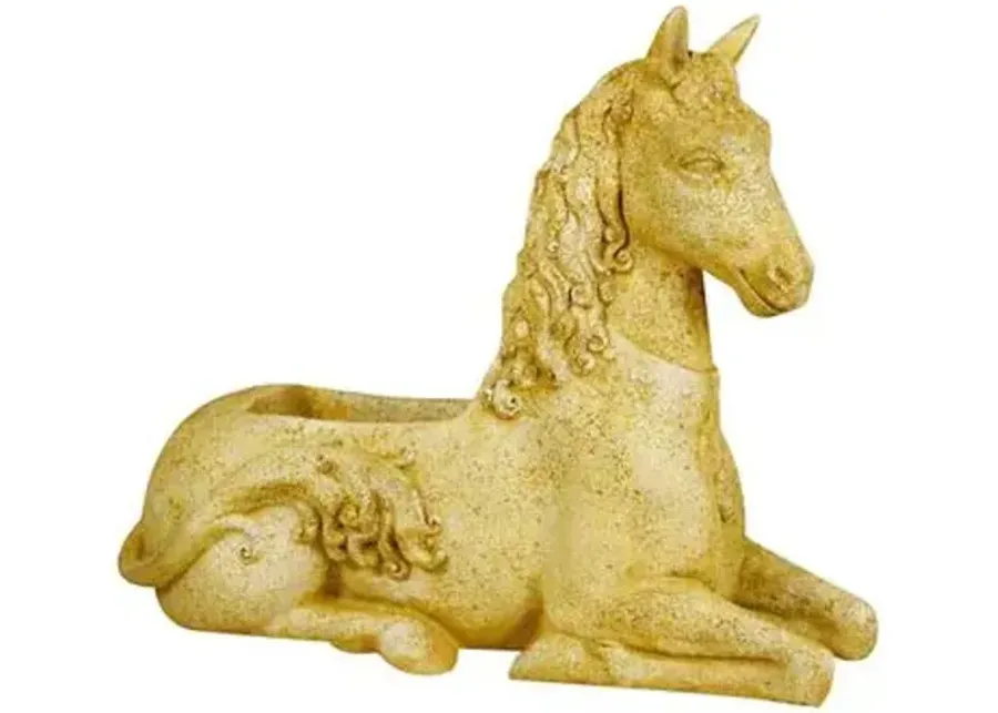 29" Fantasy Horse Outdoor Planter - Pompeii - Yellow - 11" x 29" x 23"