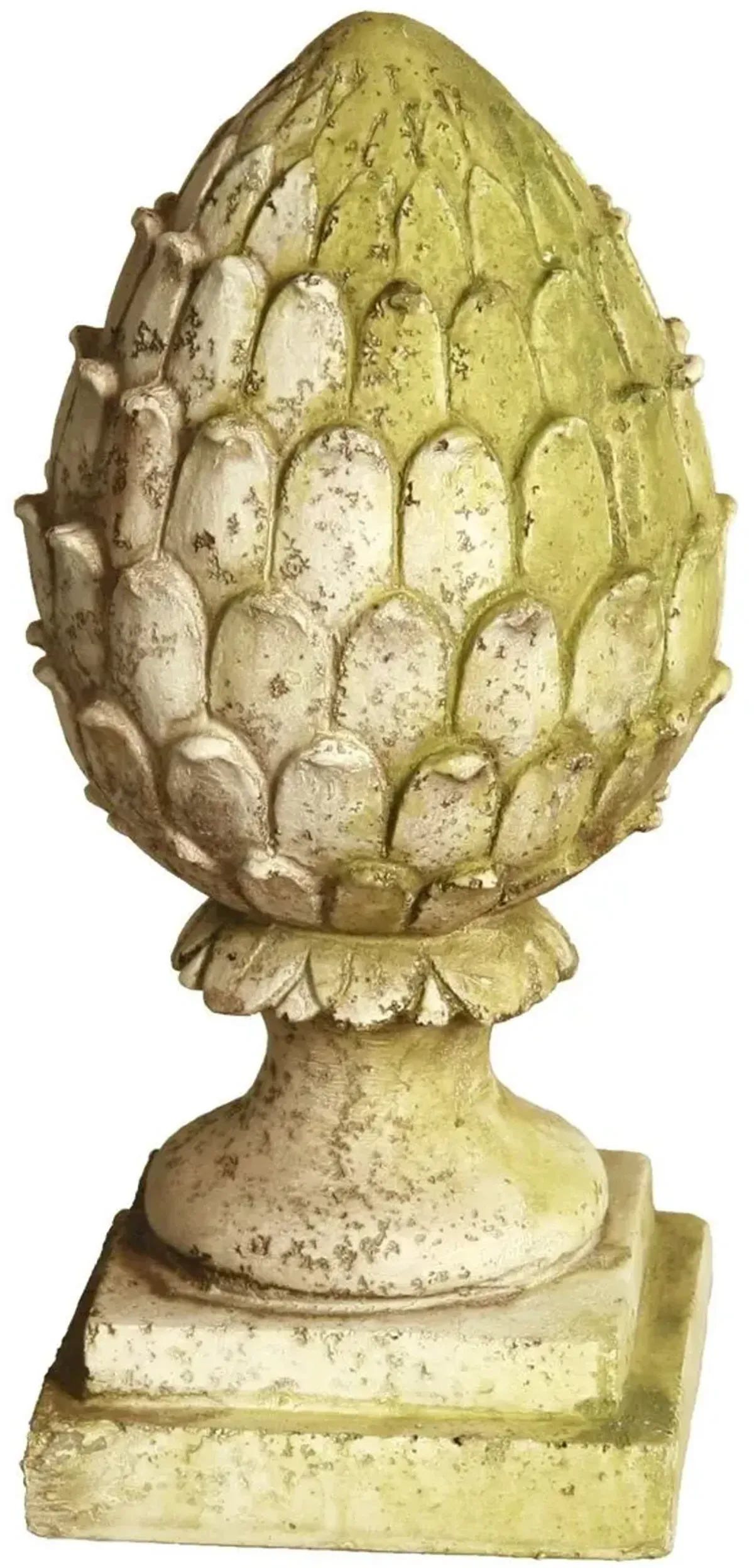 11" Artichoke Finial, White Moss