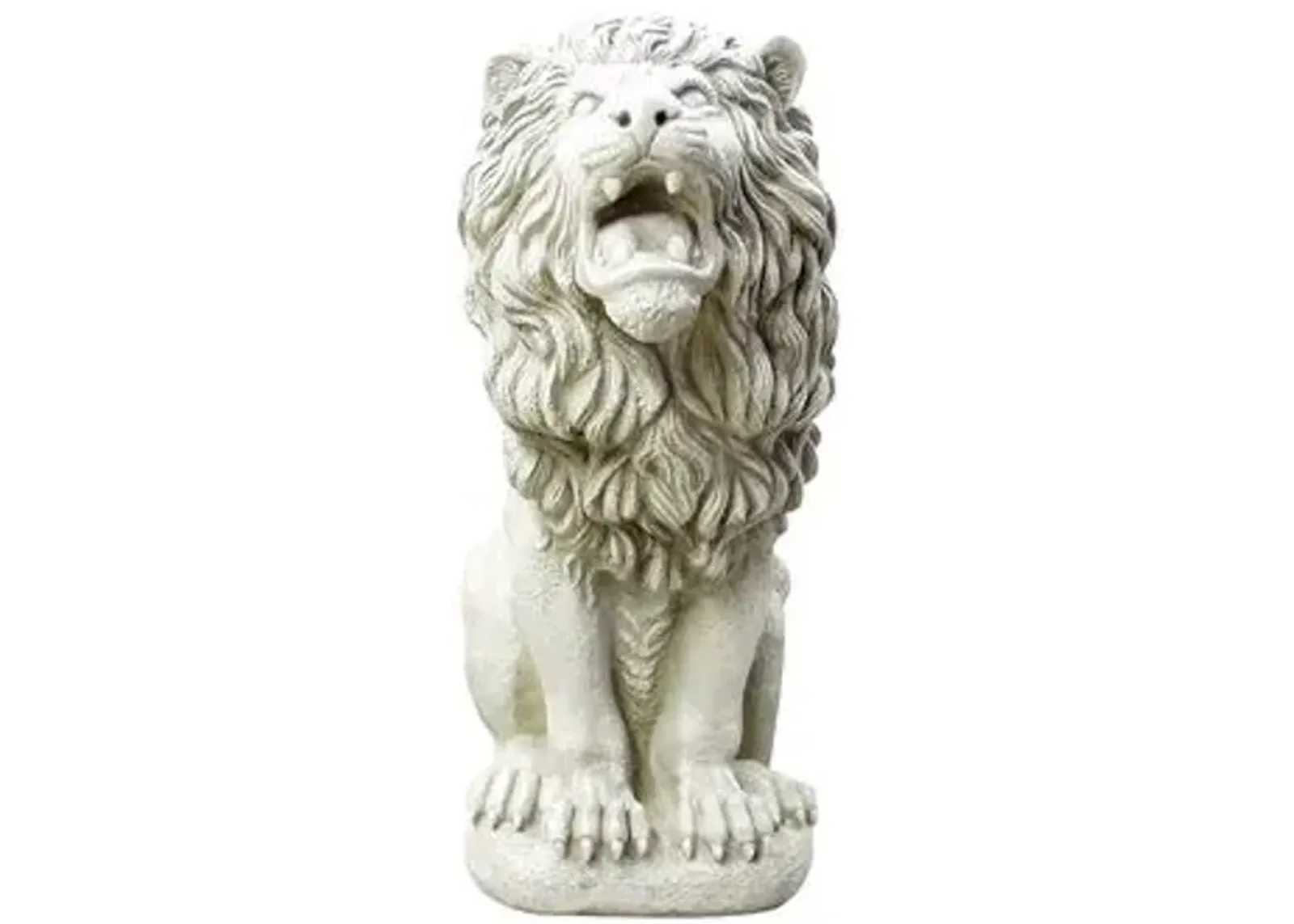 30" Roman Estate Lion - Antiqued Stone - Ivory