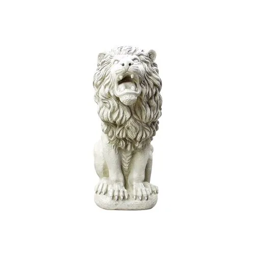 30" Roman Estate Lion - Antiqued Stone - Ivory