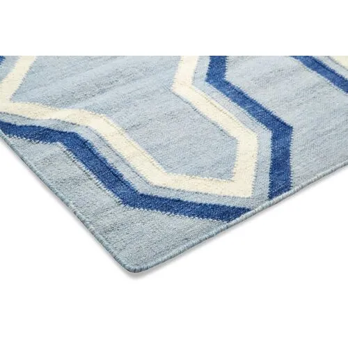 Celeste Dhurrie Rug - Blue - Blue