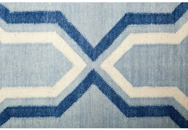 Celeste Dhurrie Rug - Blue - Blue