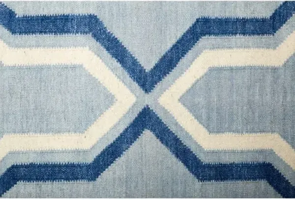 Celeste Dhurrie Rug - Blue - Blue