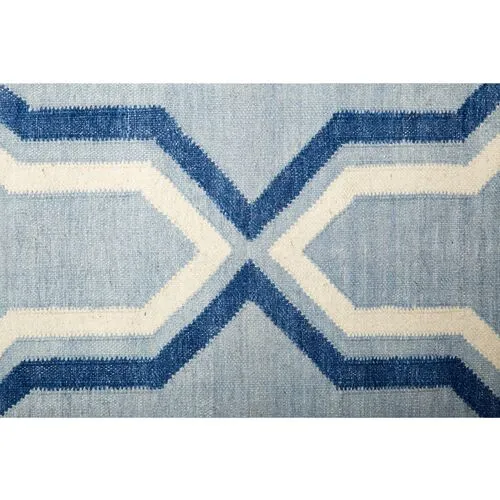 Celeste Dhurrie Rug - Blue - Blue