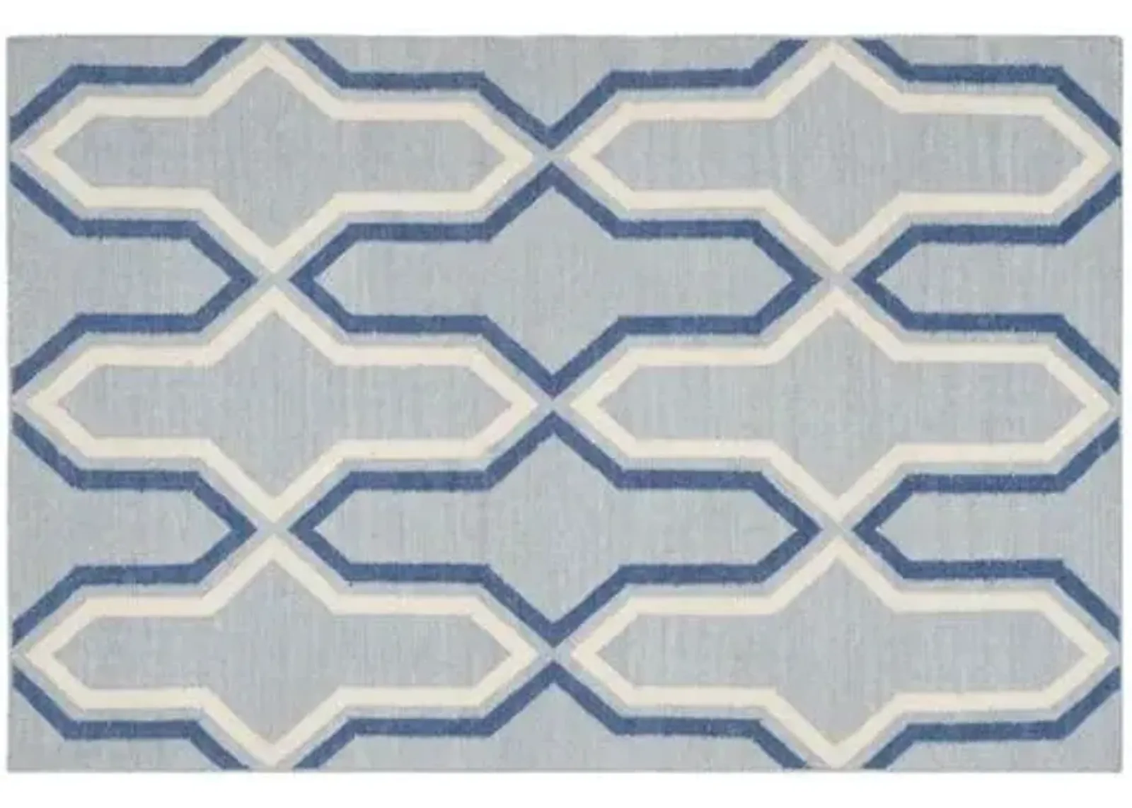 Celeste Dhurrie Rug - Blue - Blue