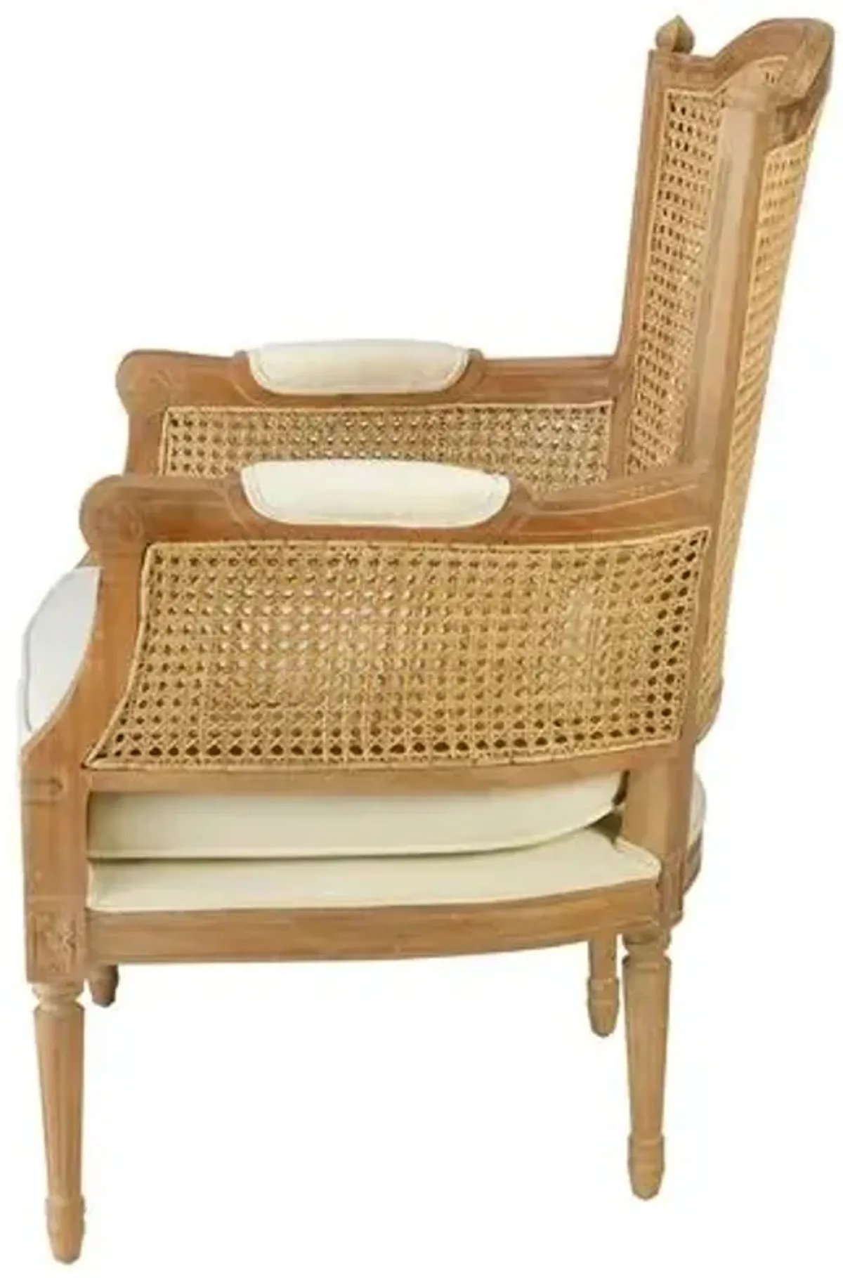 Noreen Accent Chair - Natural/Off-White Linen - Handcrafted - Beige, Comfortable, Durable