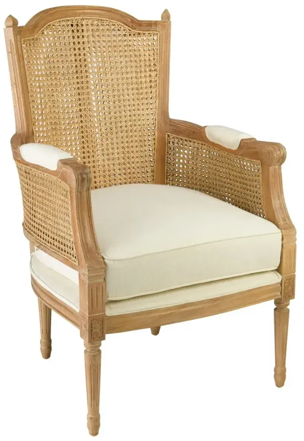 Noreen Accent Chair, Natural/Off-White Linen