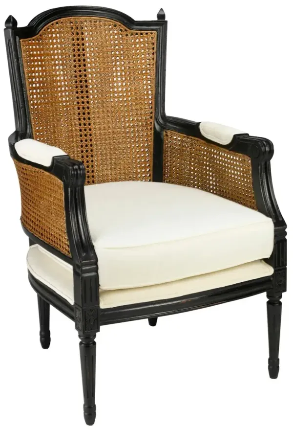 Noreen Accent Chair, Honey/Off-White Linen