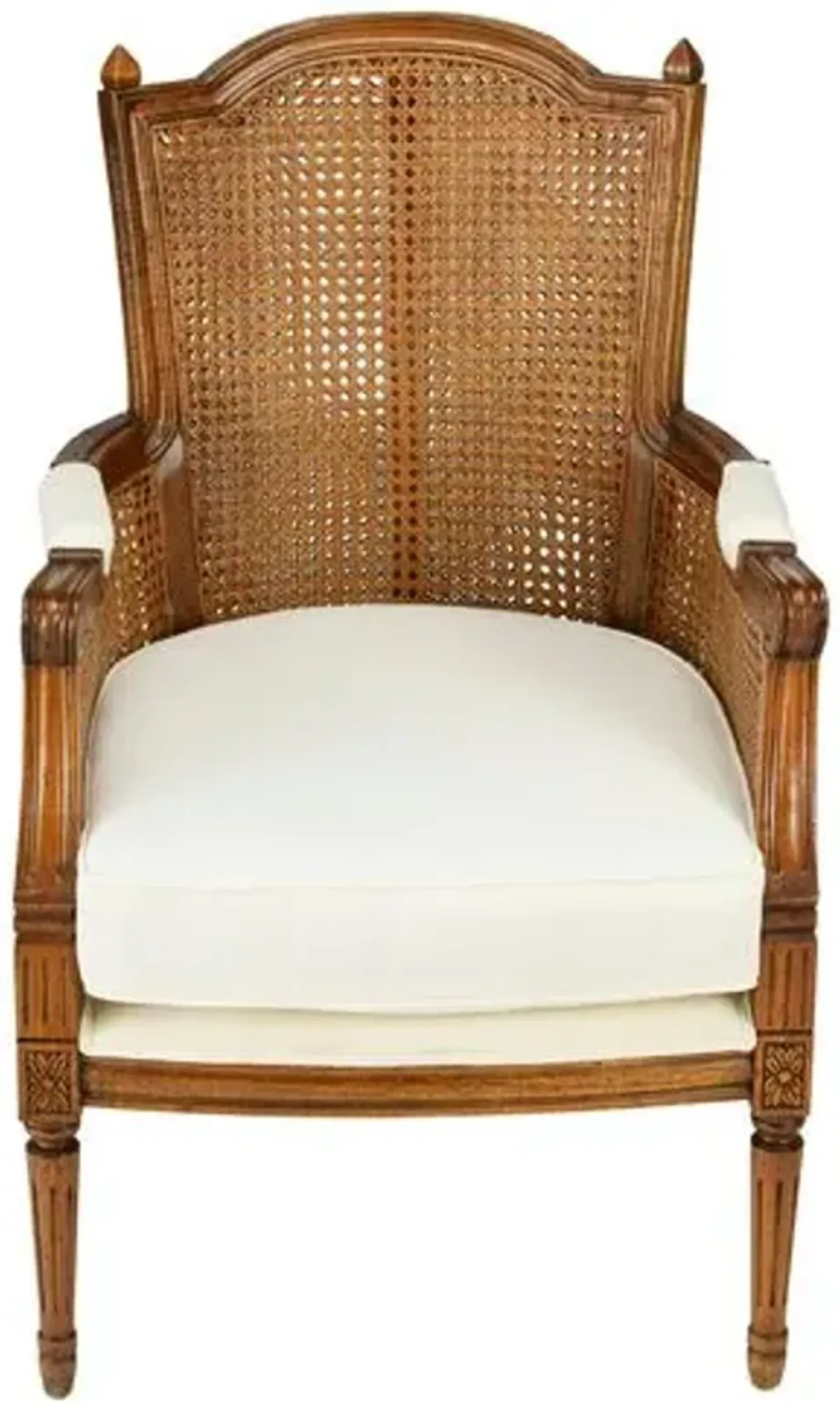 Noreen Accent Chair - Caramel/Off-White Linen - Handcrafted - Ivory, Comfortable, Durable