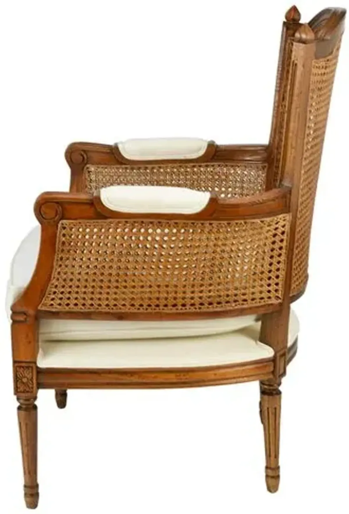 Noreen Accent Chair - Caramel/Off-White Linen - Handcrafted - Ivory, Comfortable, Durable