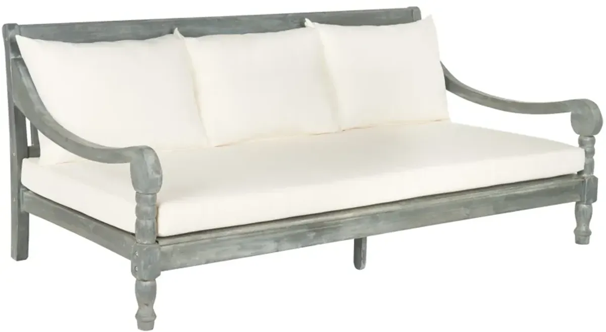 Newport 72" Outdoor Daybed - Gray/White - Beige - Comfortable, Sturdy