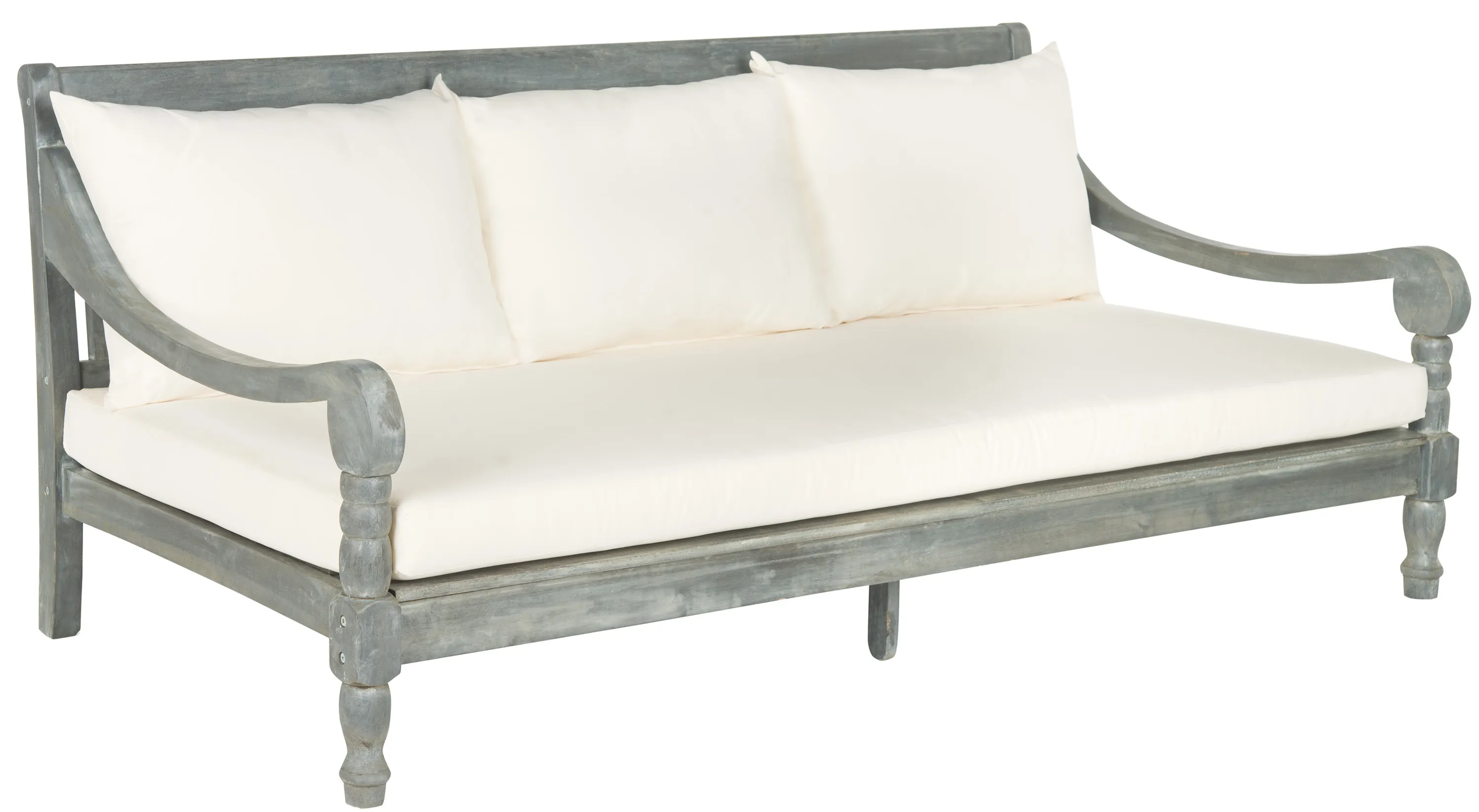 Newport 72" Outdoor Daybed - Gray/White - Beige - Comfortable, Sturdy