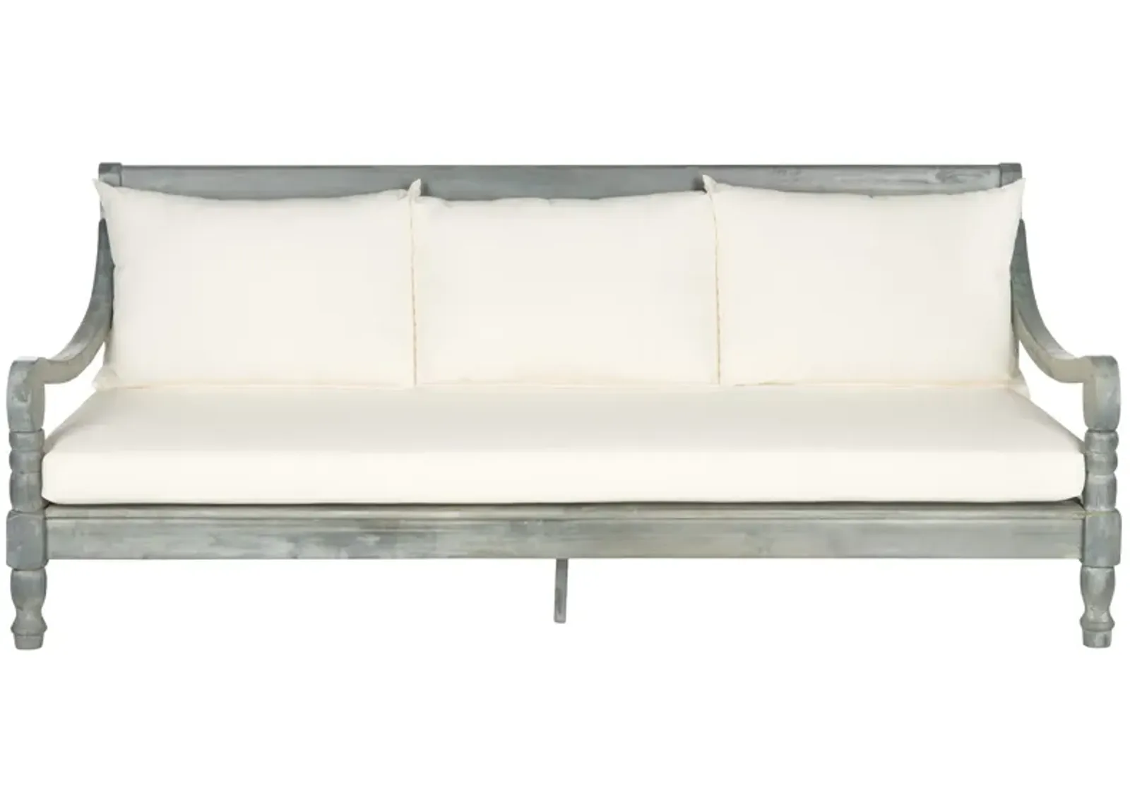 Newport 72" Outdoor Daybed - Gray/White - Beige - Comfortable, Sturdy