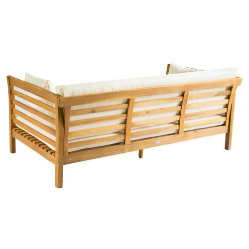 Sandy Outdoor Daybed - Natural/White - Comfortable, Sturdy