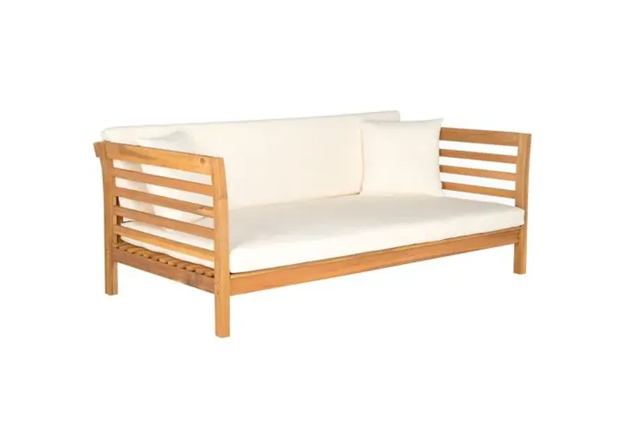 Sandy Outdoor Daybed - Natural/White - Comfortable, Sturdy