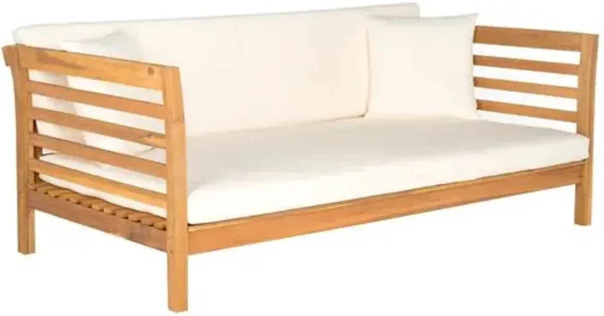 Sandy Outdoor Daybed - Natural/White - Comfortable, Sturdy