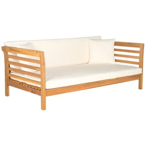 Sandy Outdoor Daybed - Natural/White - Comfortable, Sturdy