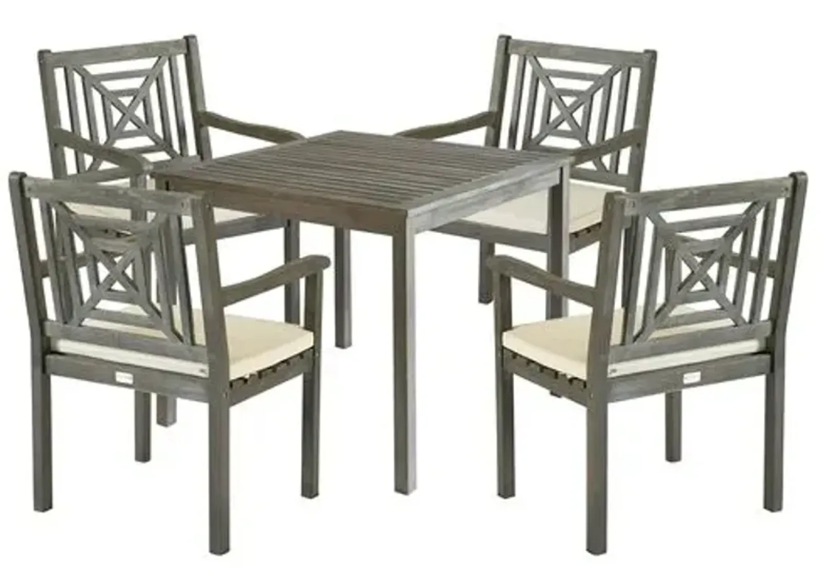 Del Mar 5-Pc Outdoor Dining Set - Gray - Beige