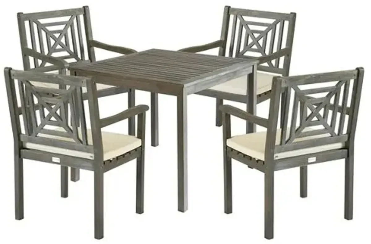 Del Mar 5-Pc Outdoor Dining Set - Gray - Beige