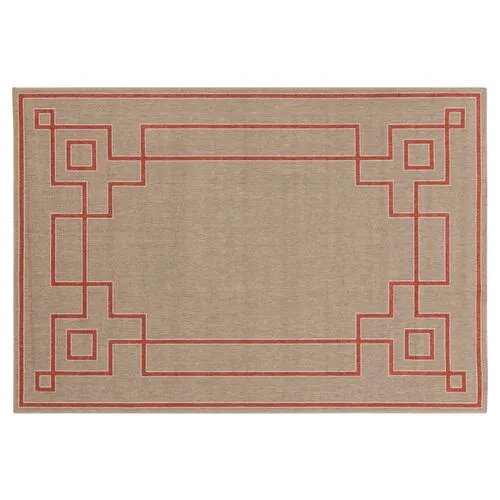 Richmond Outdoor Rug - Neutral/Red - Brown - Brown