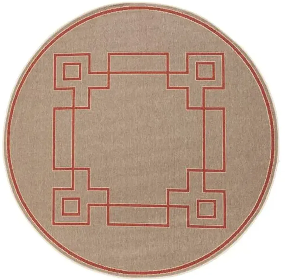 Richmond Outdoor Rug - Neutral/Red - Brown - Brown