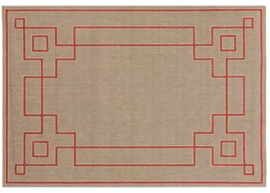 Richmond Outdoor Rug - Neutral/Red - Brown - Brown