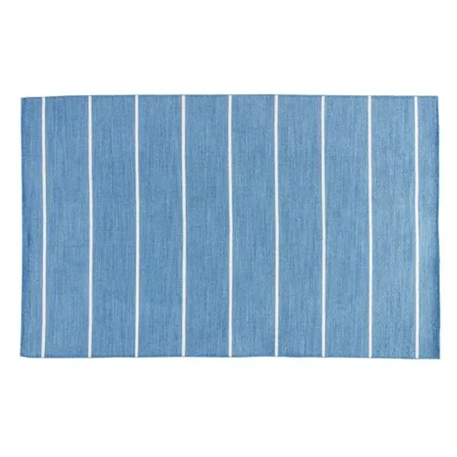 Stripe Flat-Weave Rug - Denim/White - Blue - Blue