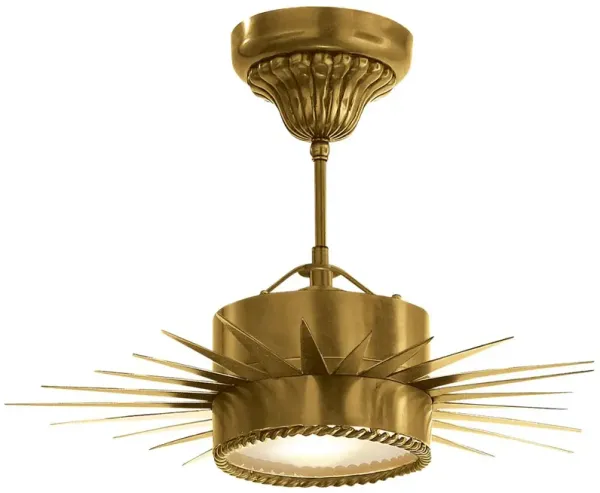 Visual Comfort - Soleil Small Semi-Flush Mount - Antique Brass - Gold