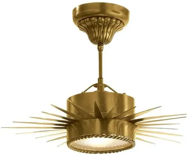 Visual Comfort - Soleil Small Semi-Flush Mount - Antique Brass - Gold