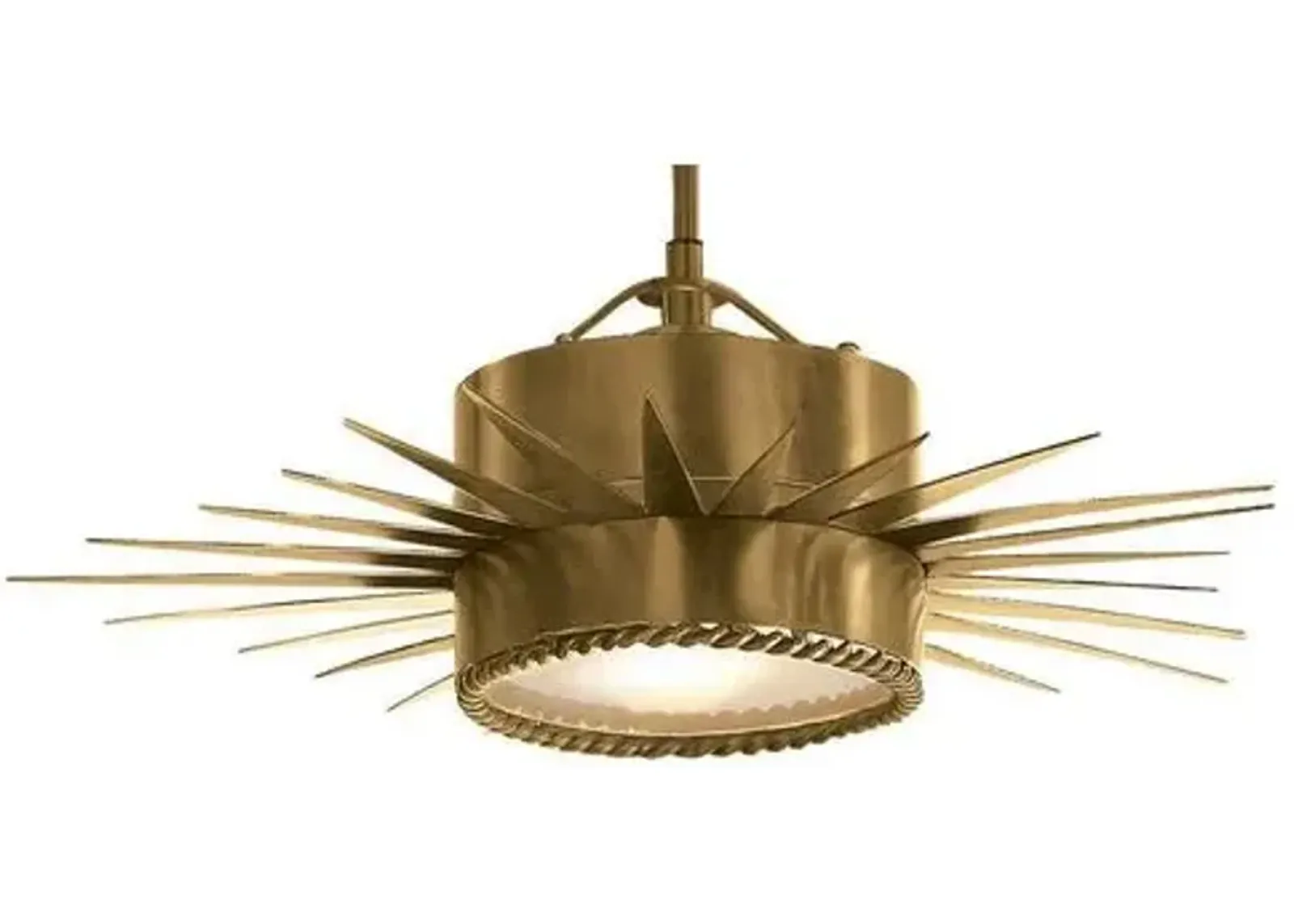 Visual Comfort - Soleil Small Semi-Flush Mount - Antique Brass - Gold