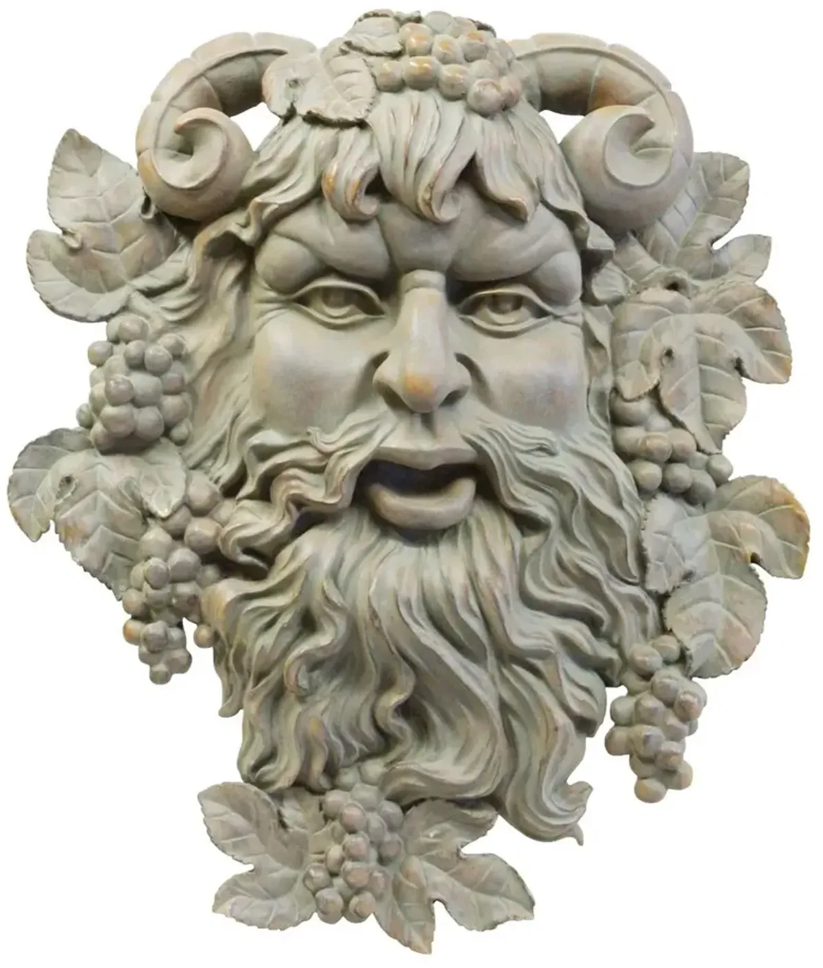 18" Bacchus of Pisa Mask, Antiqued Stone