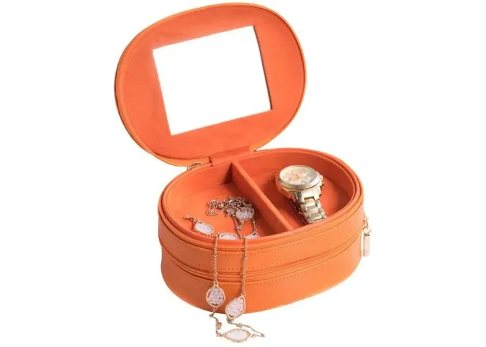 Leather Jewelry Box - Orange