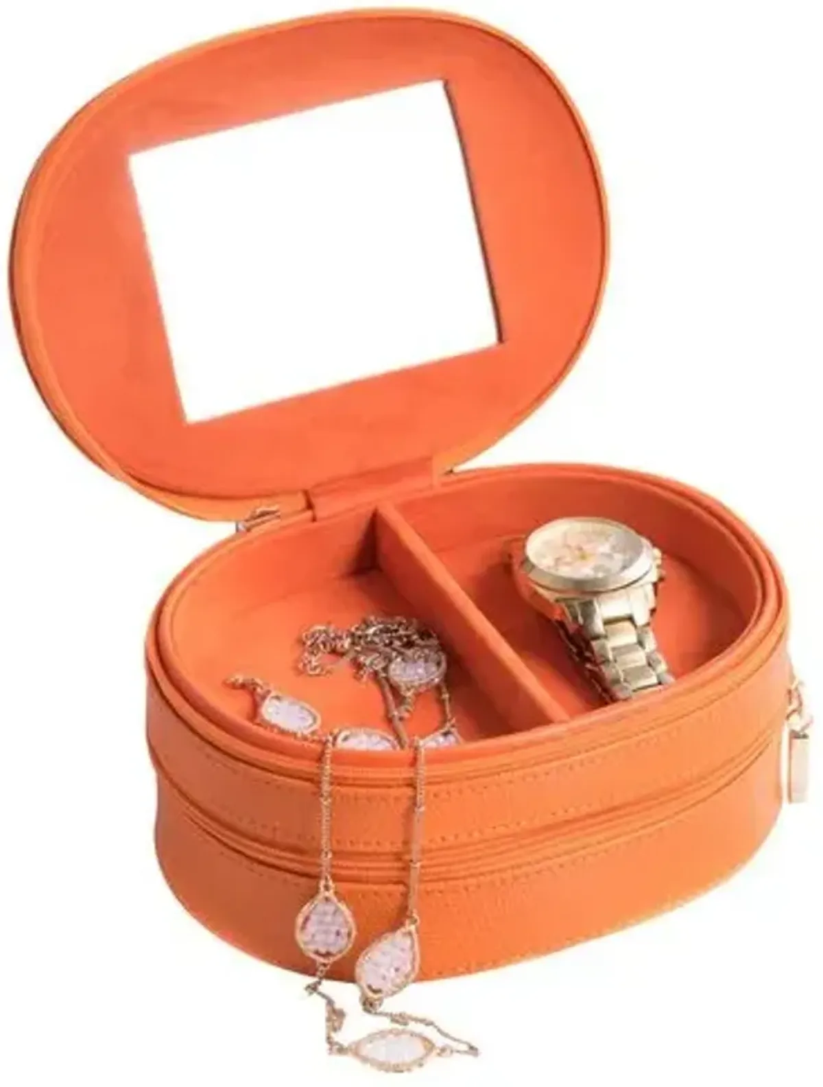 Leather Jewelry Box - Orange