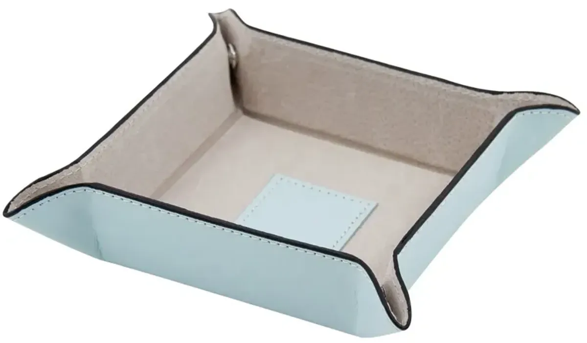 Leather Valet Tray, Sky Blue