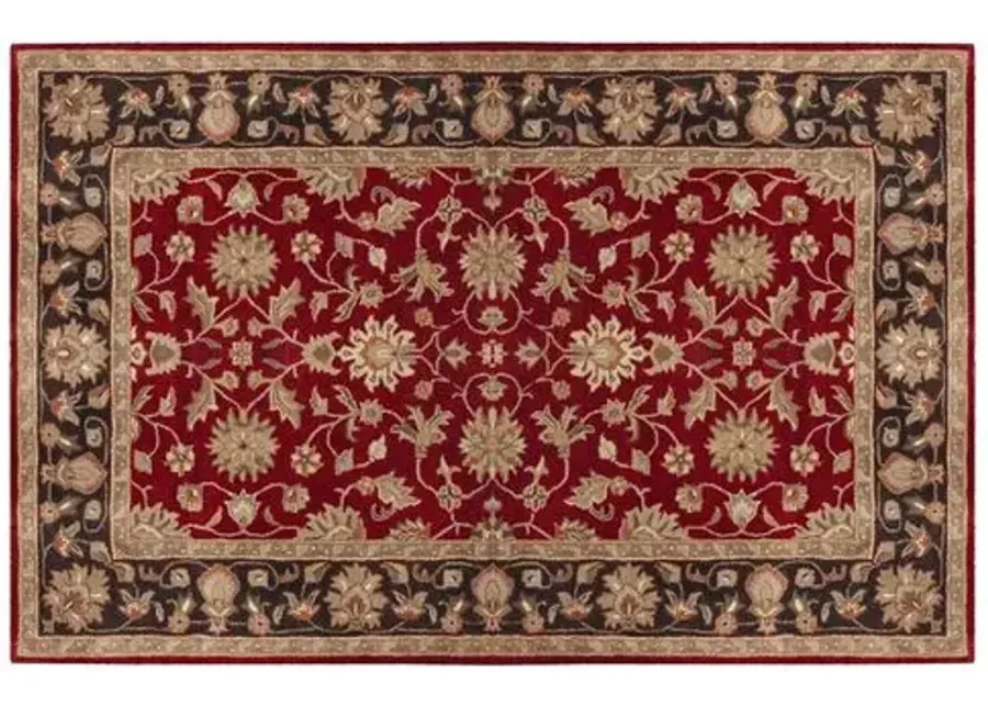 Petunia Rug - Wine/Black - Red - Red