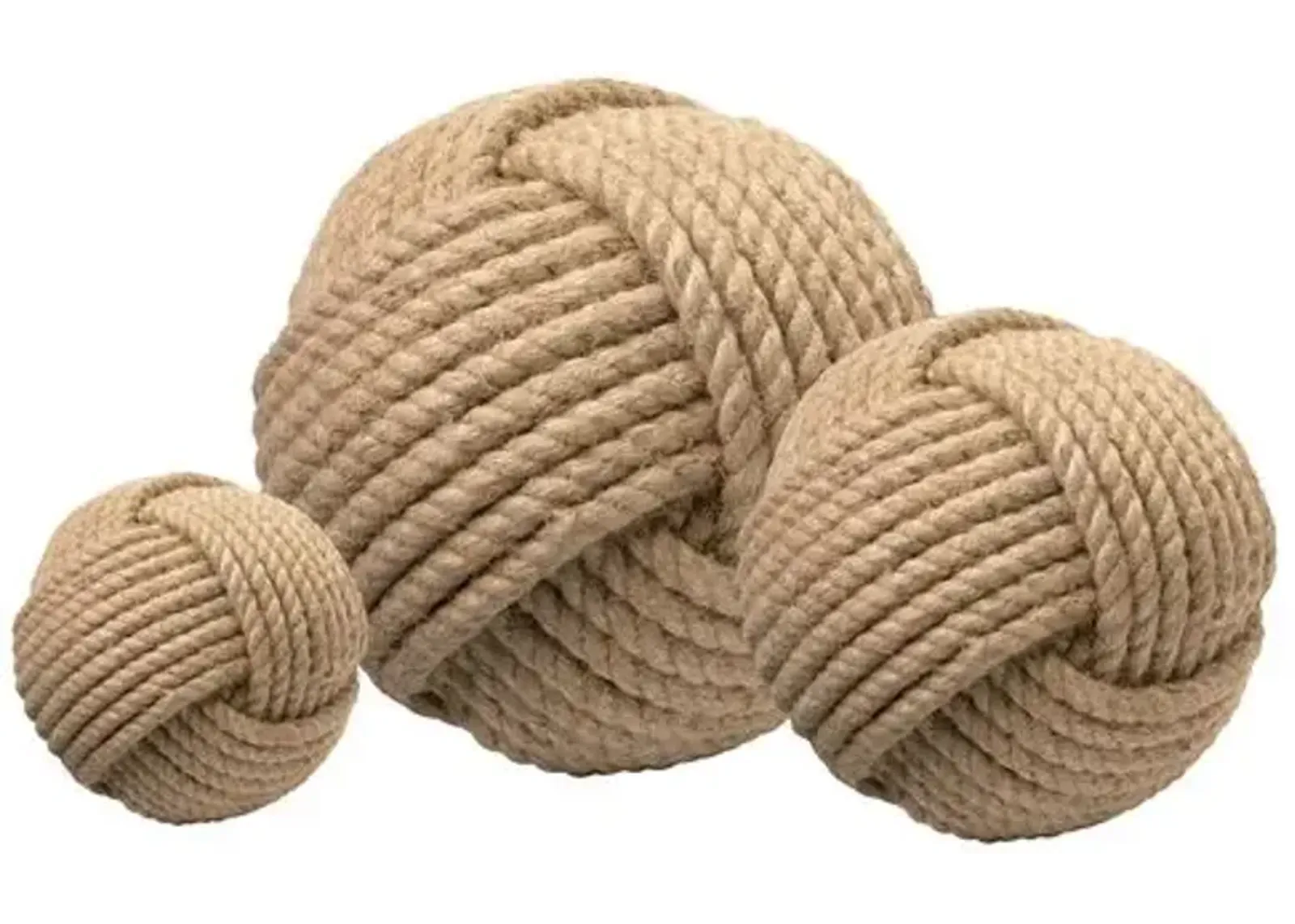 Asst. of 3 Jute Balls - Natural - Jamie Young Co. - Brown