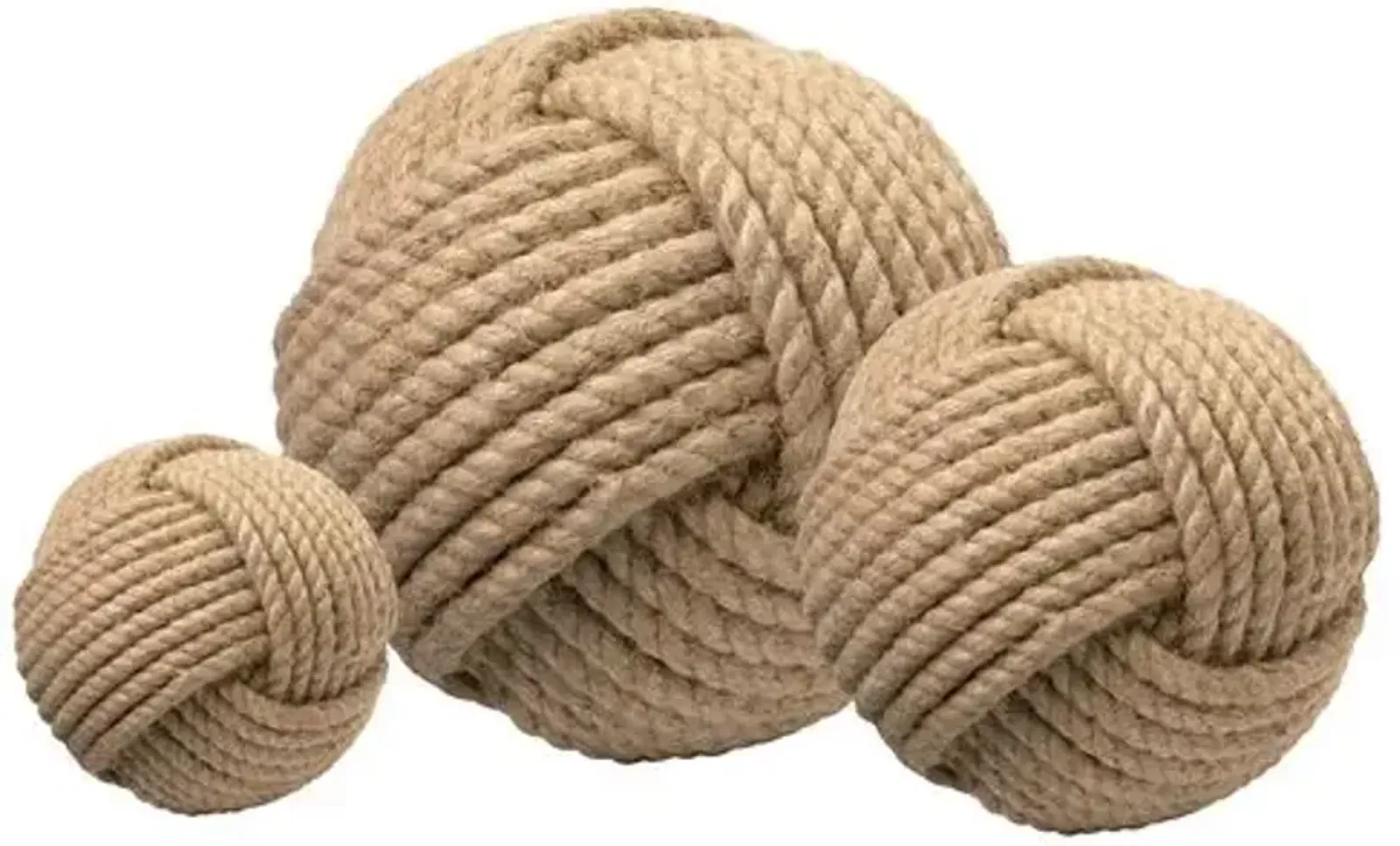 Asst. of 3 Jute Balls - Natural - Jamie Young Co. - Brown