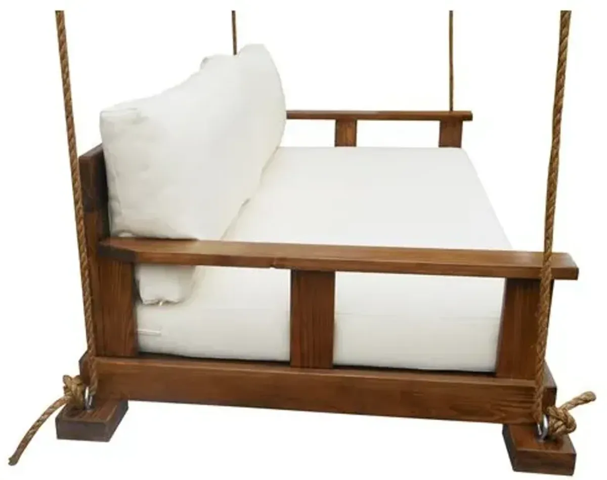 Savannah Outdoor Bed Swing - Brown/Cream - Handcrafted