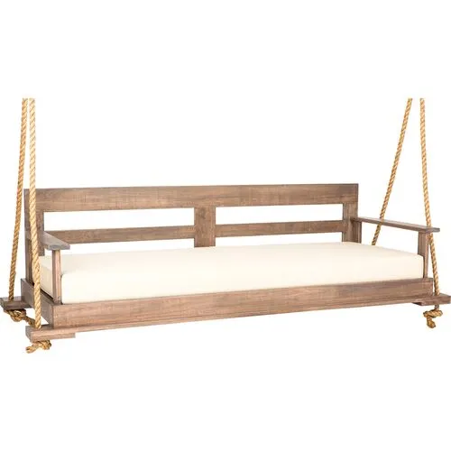 Outdoor Bed Swing - Weathered Brown/Sand - Handcrafted