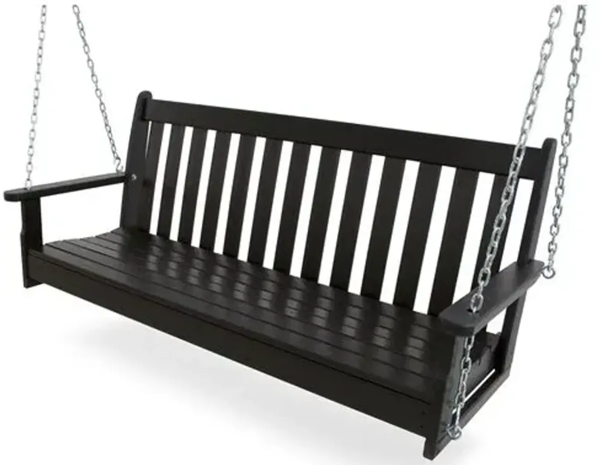 60" Outdoor Vineyard Swing - Black