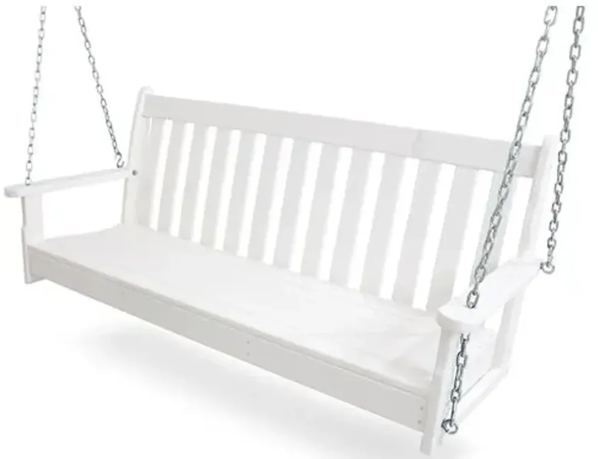 60" Outdoor Vineyard Swing - White