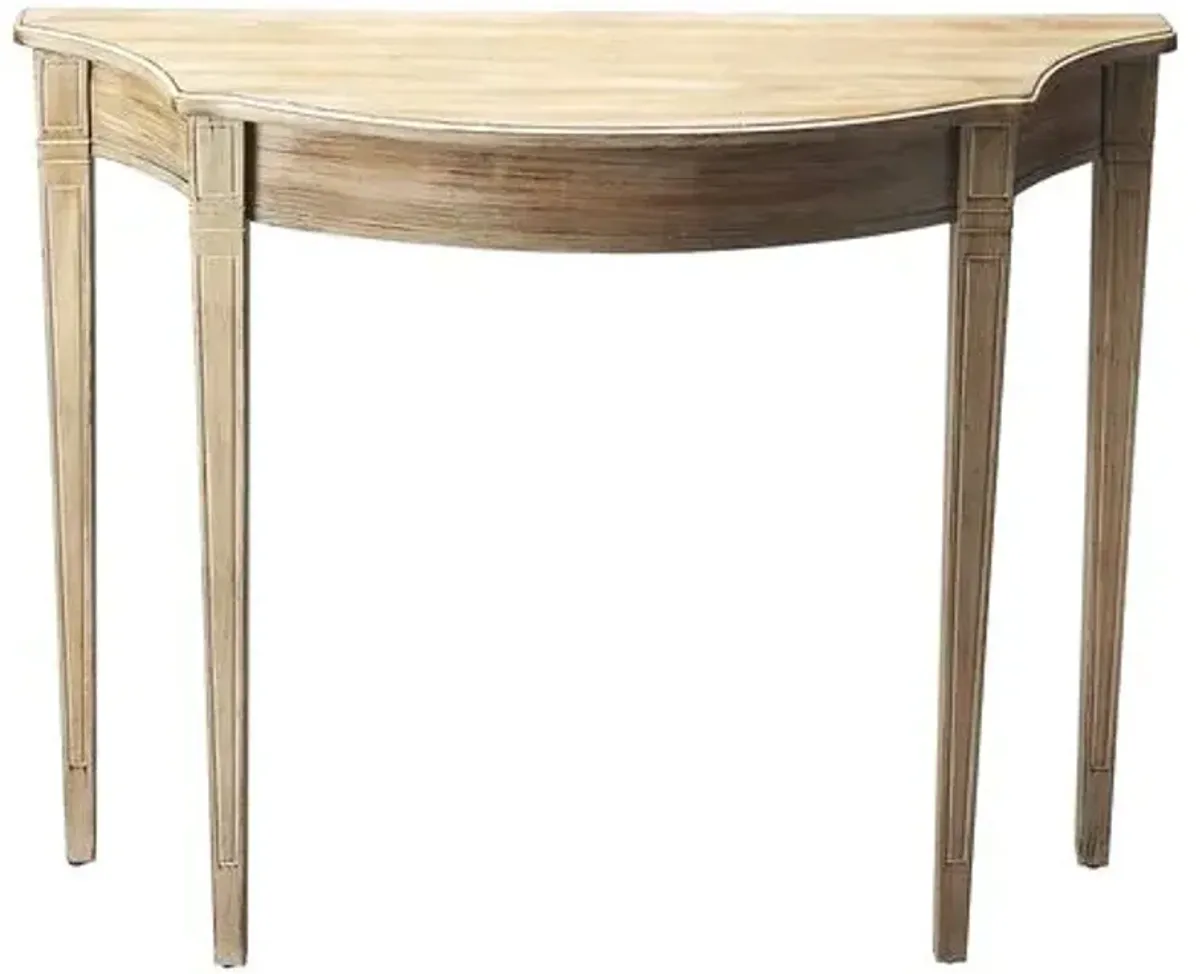 Abigail Demilune Console - Natural - Ivory