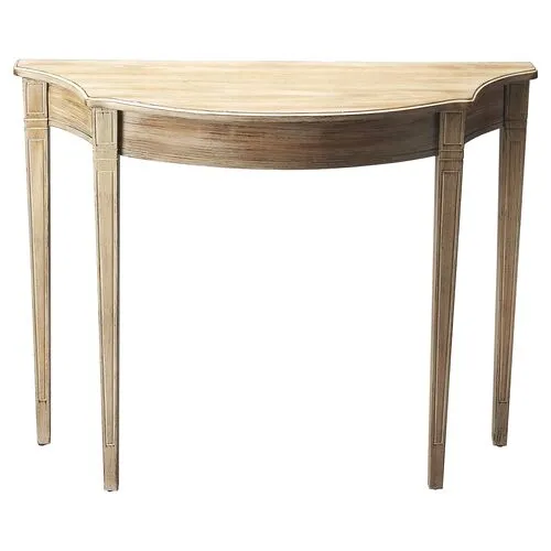 Abigail Demilune Console - Natural - Ivory